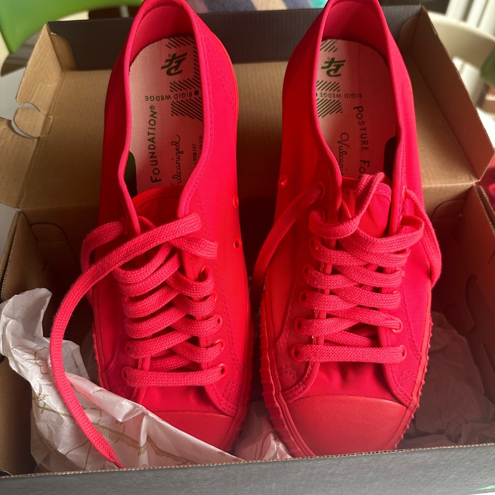 P.F. Flyers low tops, with box. Worn once